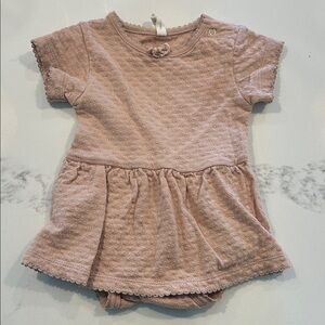 Quincy Mae Dusty Pink Textured Peplum Dress